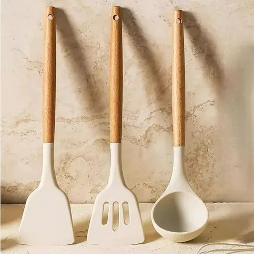 UTENSILLOS SILICONA MANGO MADERA (Espatula)