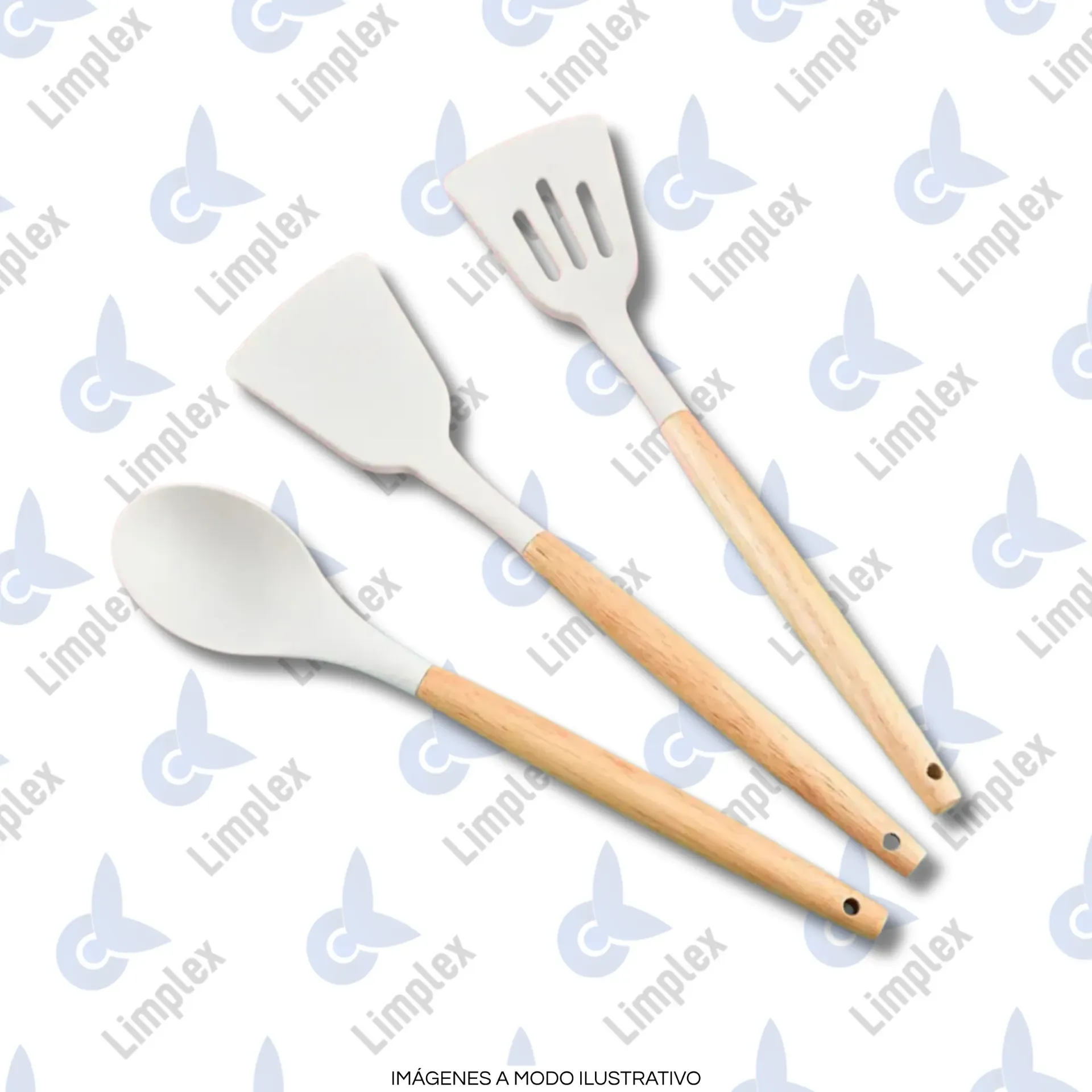UTENSILLOS SILICONA MANGO MADERA