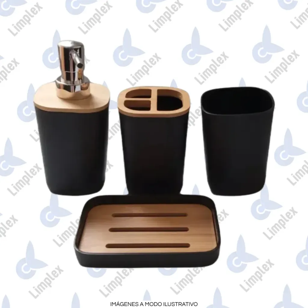 SET BAÑO BAMBOO X 4