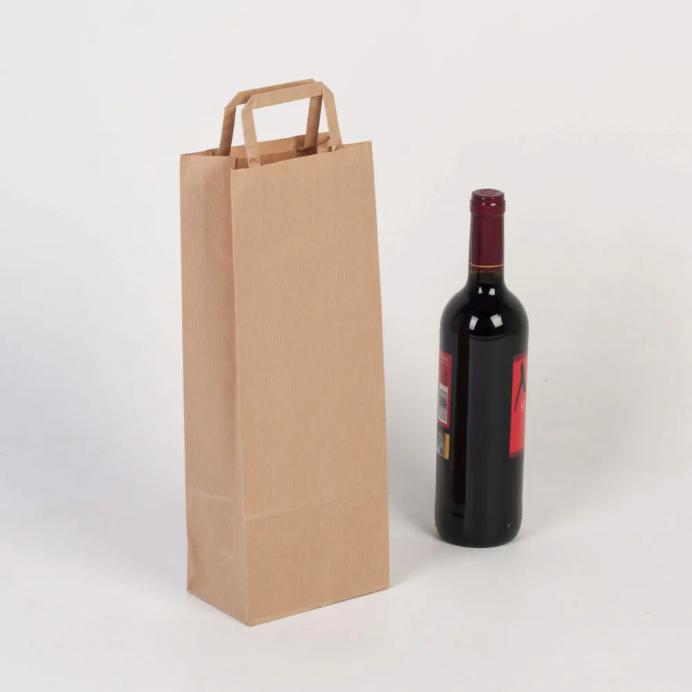 BOLSA KRAFT C/MAN. 1 BOTELLA / VINO