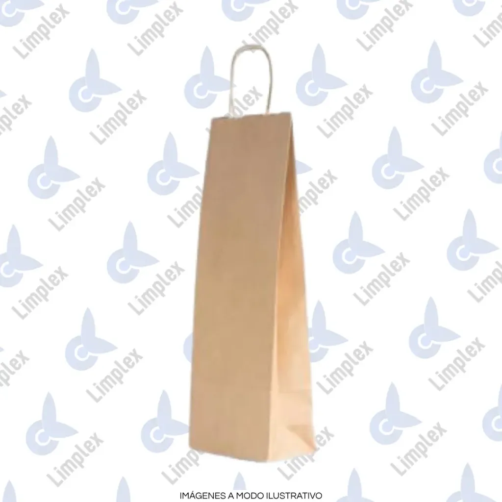 BOLSA KRAFT C/MAN. 1 BOTELLA / VINO