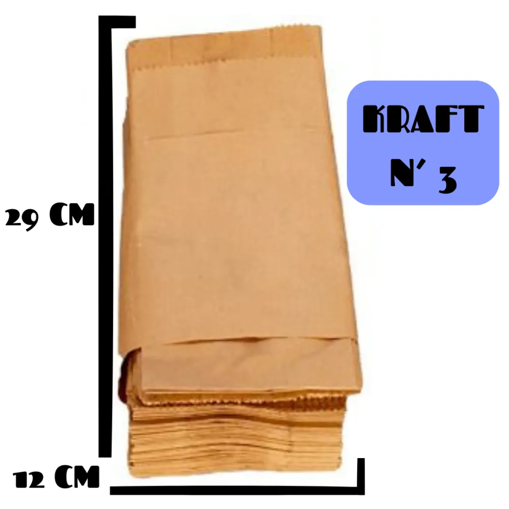 BOLSA PAPEL KRAFT 3 X 100