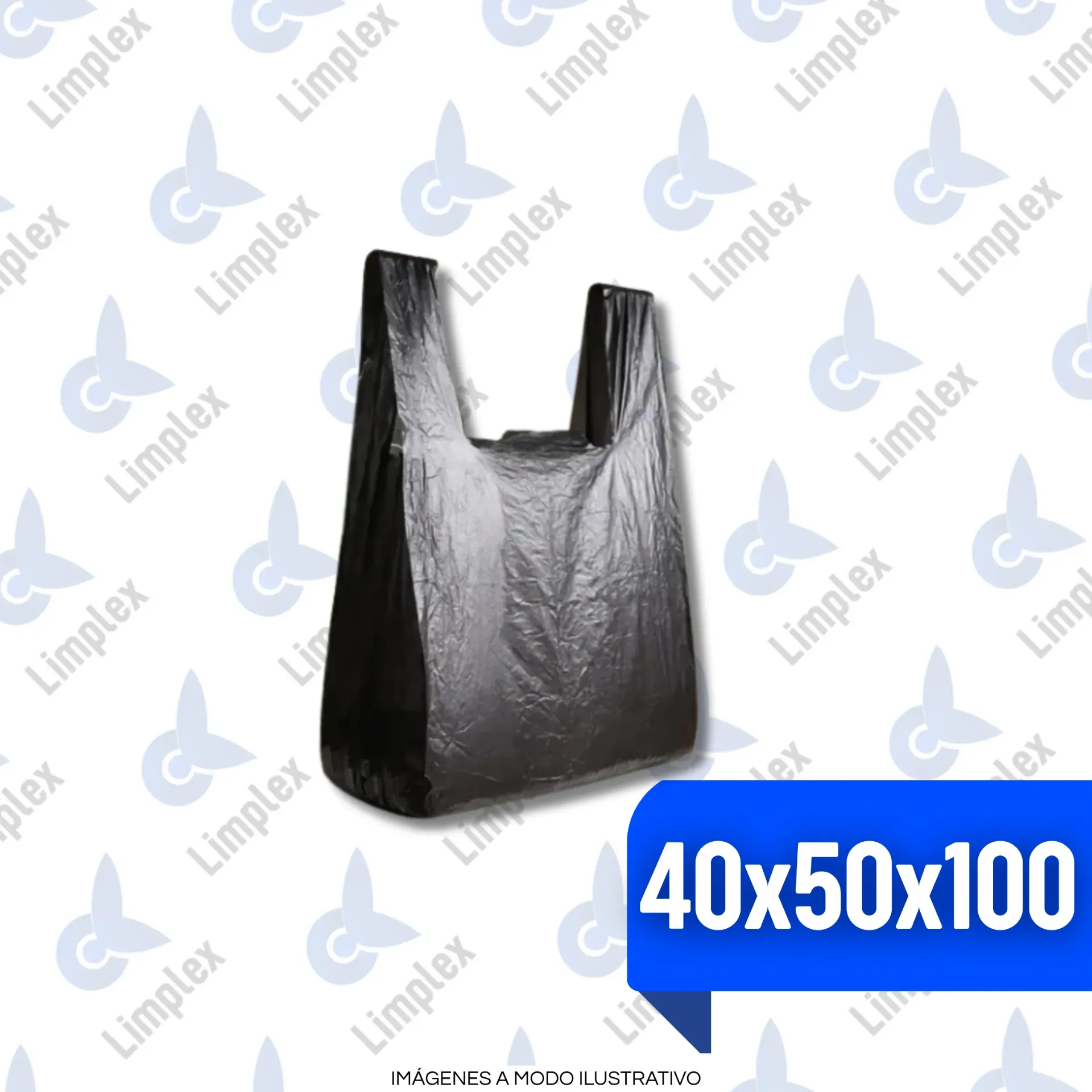 CAMISETA NEGRA 40 X 50 B.D. RECUP X PAQUETE DE 60