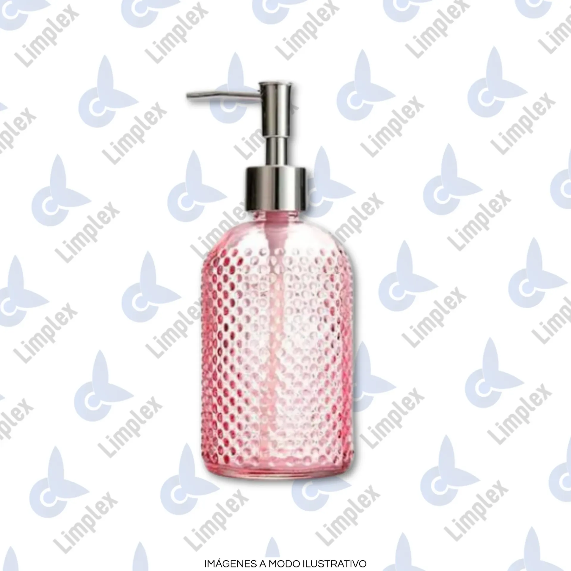 DISPENSER JABON VIDRIO ROSA