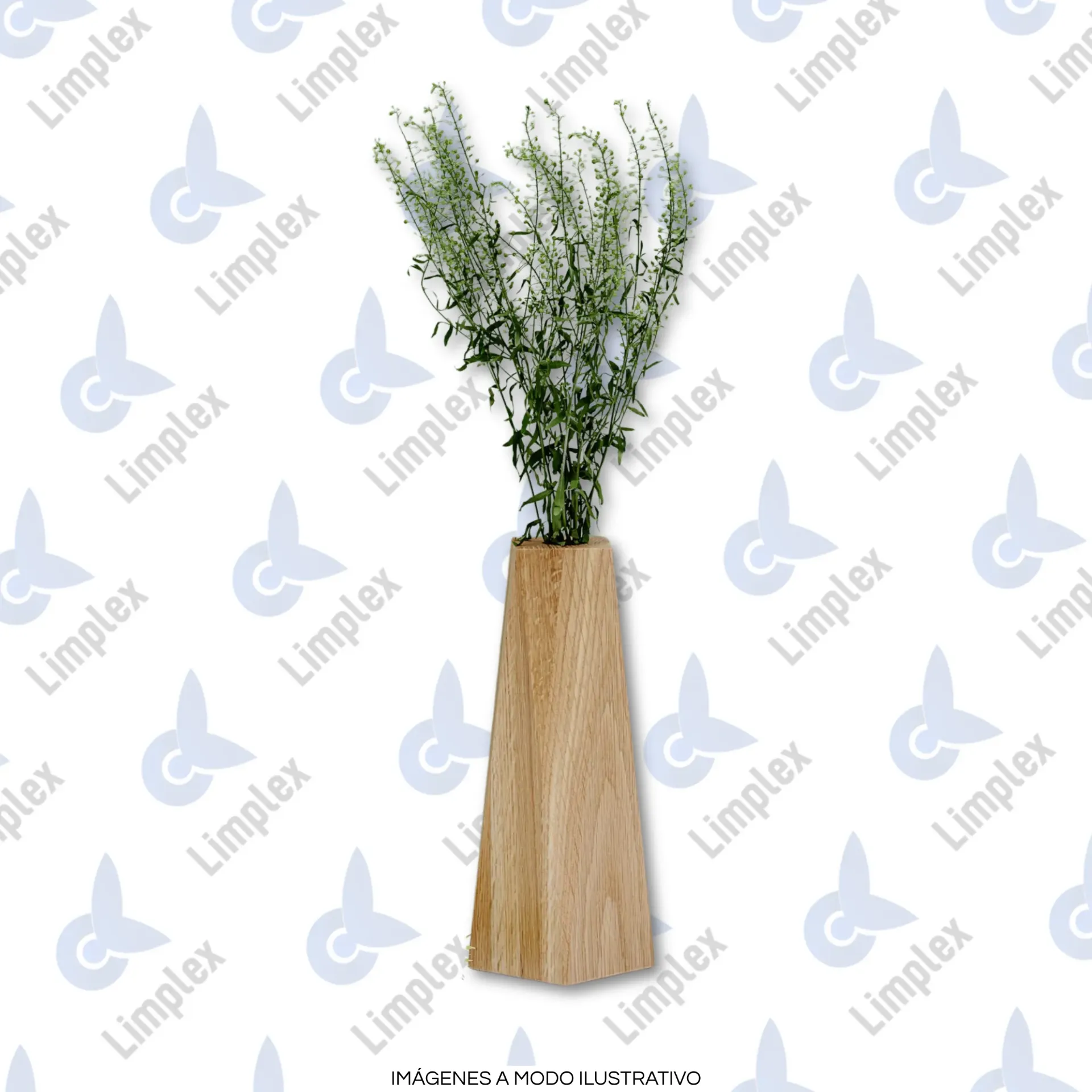 [7906] JARRÓN MADERA CÓNICO