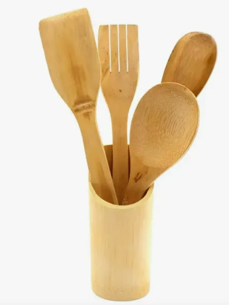 20 CM SET X 4 UTENSILIOS MADERA BAMBOO