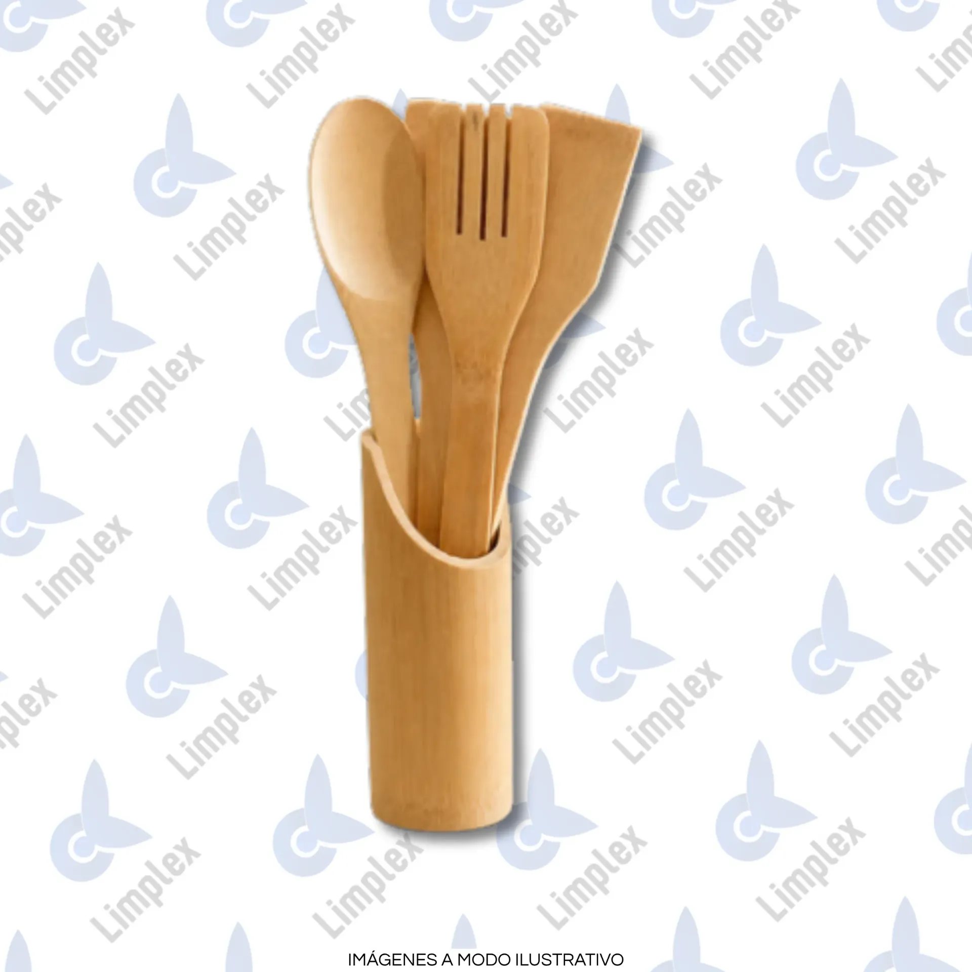 20 CM SET X 4 UTENSILIOS MADERA BAMBOO