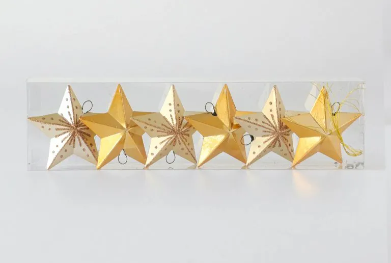 [7913] SET X6 ESTRELLAS ADORNO NAVIDAD