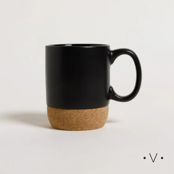 [74102] MUG NET BLACK CON CORCHO 400 ML