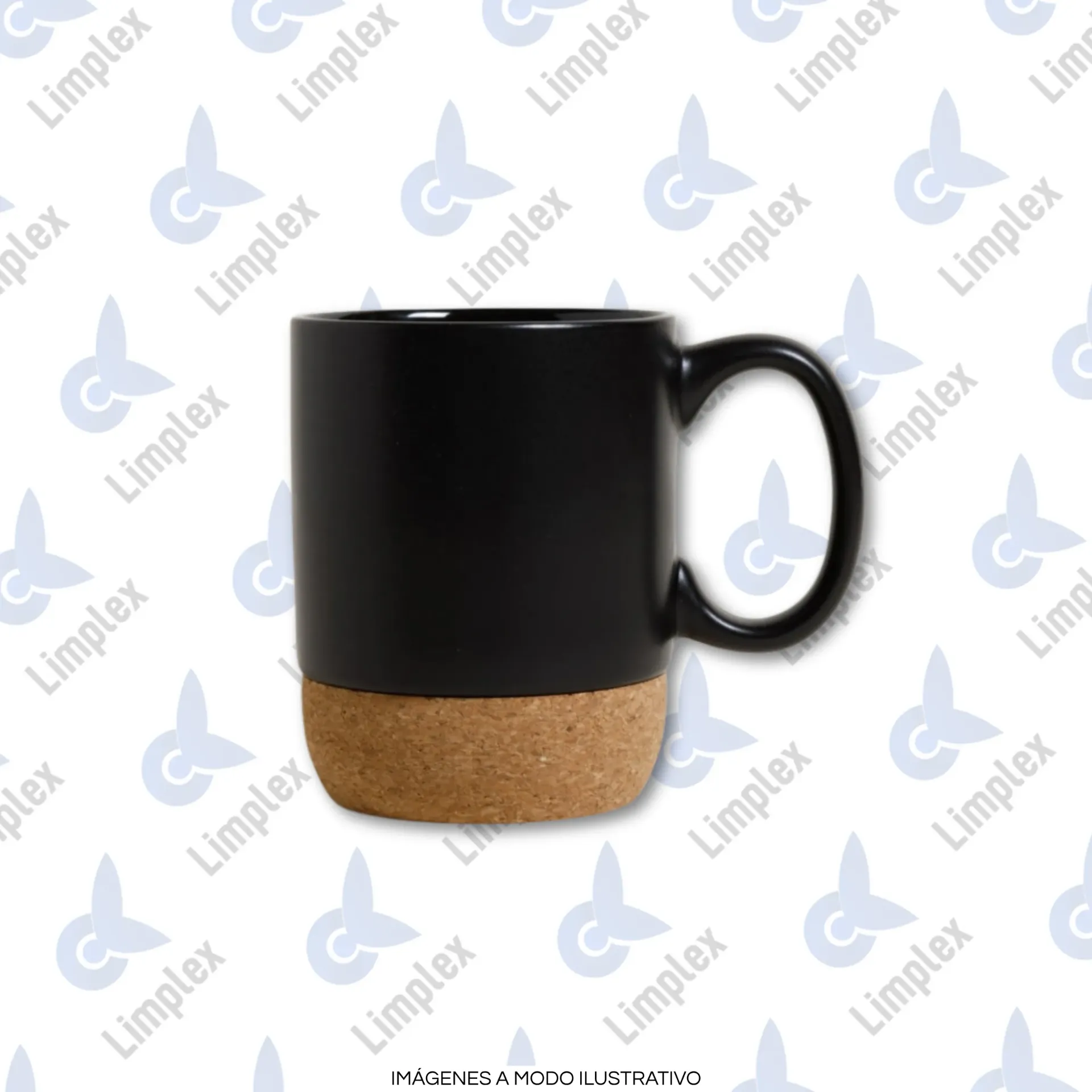 [74102] MUG NET BLACK CON CORCHO 400 ML