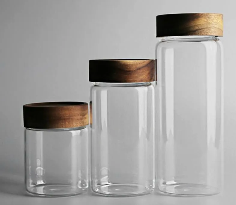 [76102] FRASCO VIDRIO TAPA MADERA 850ML
