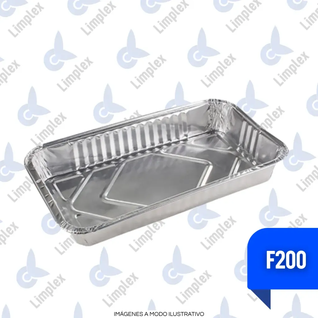 BANDEJA ALUMINIO F 200 S/TAPA X UN