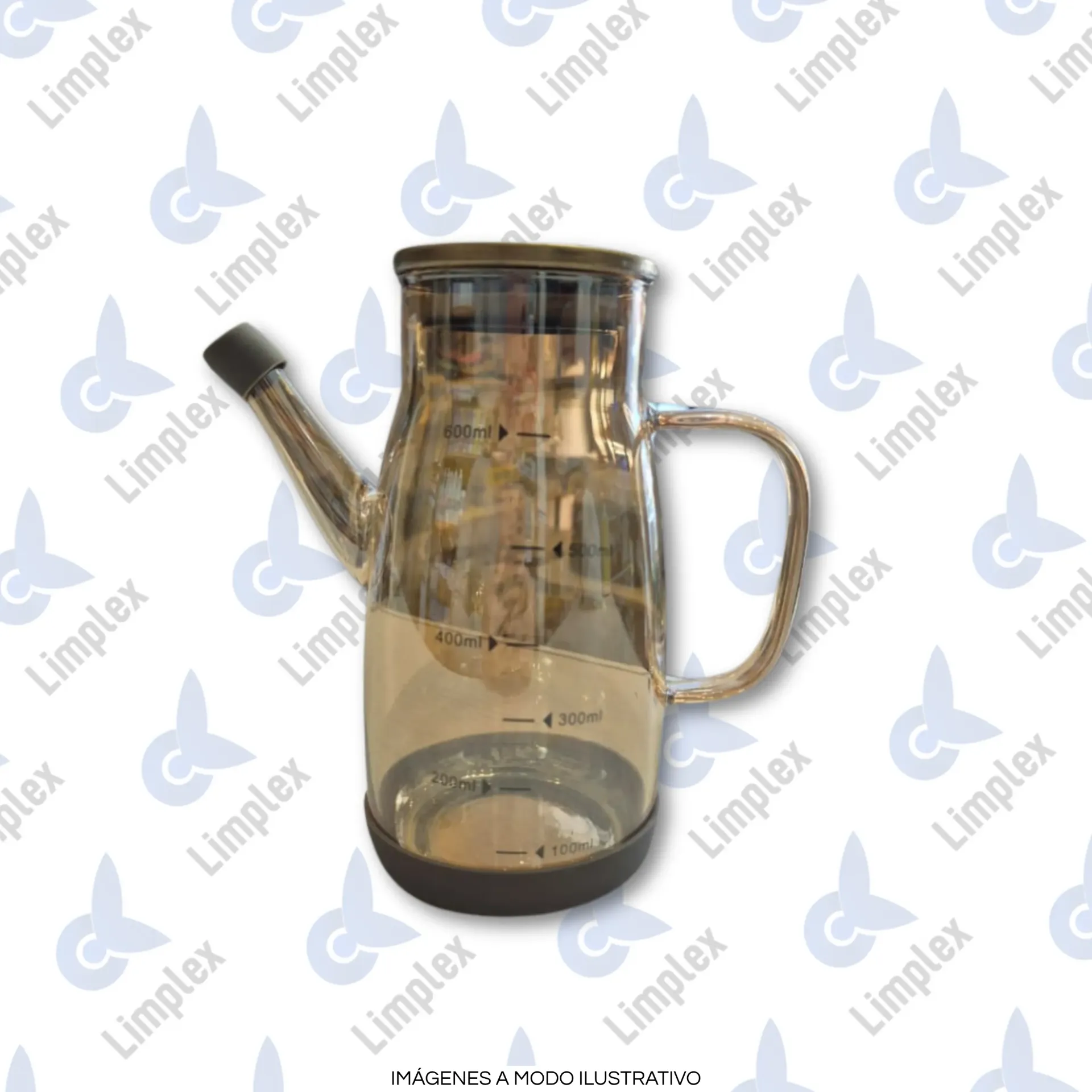 ACEITERO VIDRIO AMBAR 600ML MEDIDOR