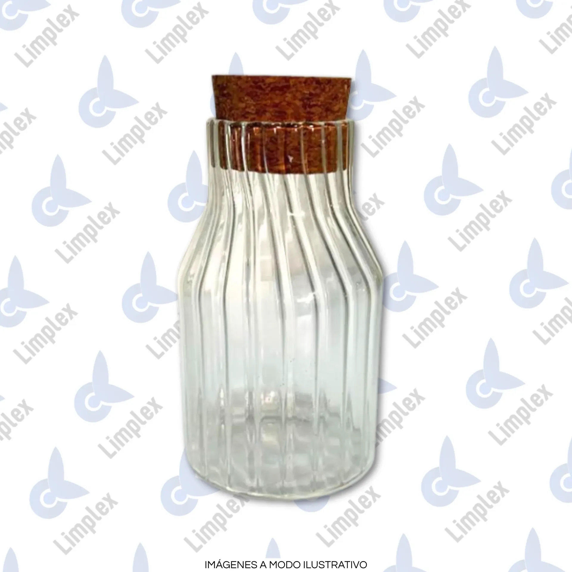 BOTELLA VIDRIO CON TAPA DE CORCHO 600ML