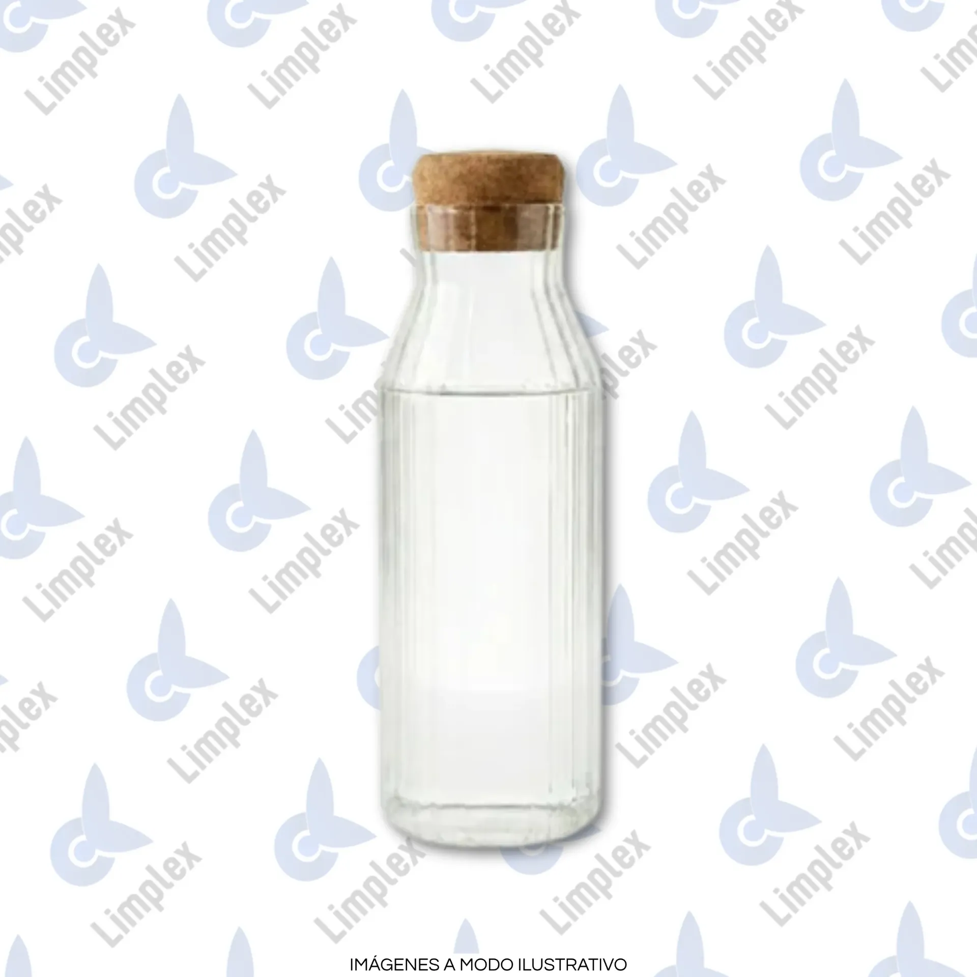 BOTELLA VIDRIO CON TAPA DE CORCHO 1.2 LT