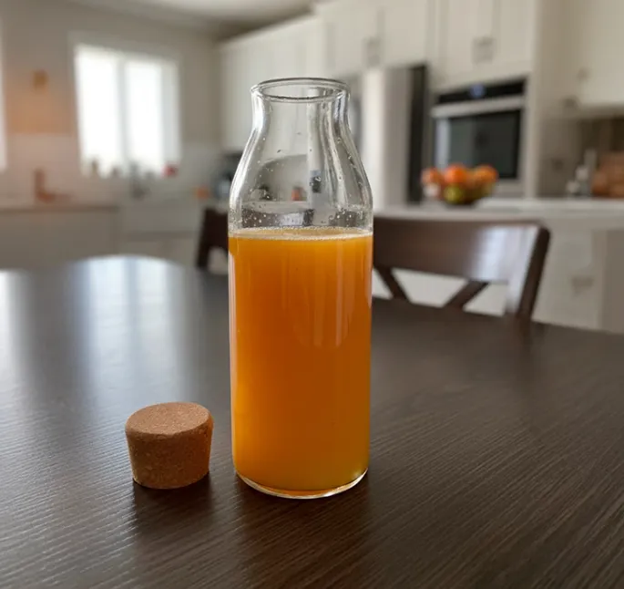 BOTELLA VIDRIO CON TAPA DE CORCHO 1.2 LT
