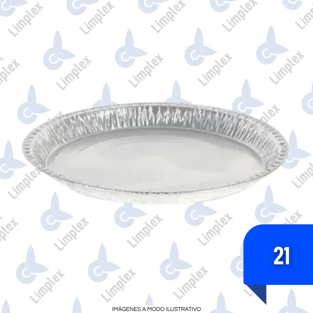 BANDEJA ALUMINIO PLATO 21 S/TAPA X UN