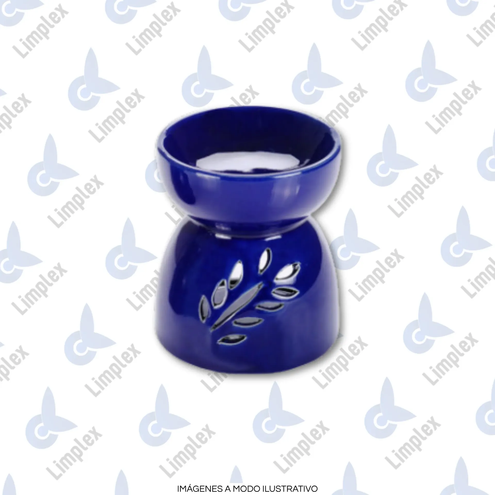 HORNITO PARA VELA CERAMICA AZUL